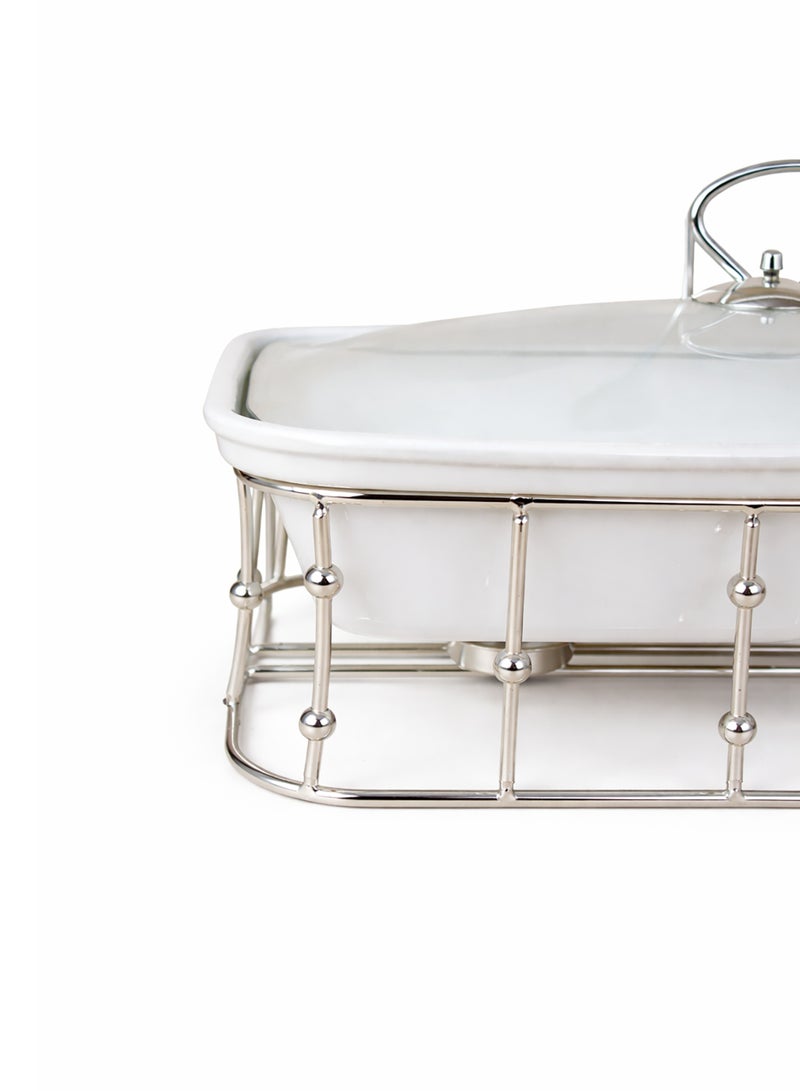Red Home Ceramic & Metal Buffet Serving  Food Warmer CA445S2 13.5 inch - Image 3